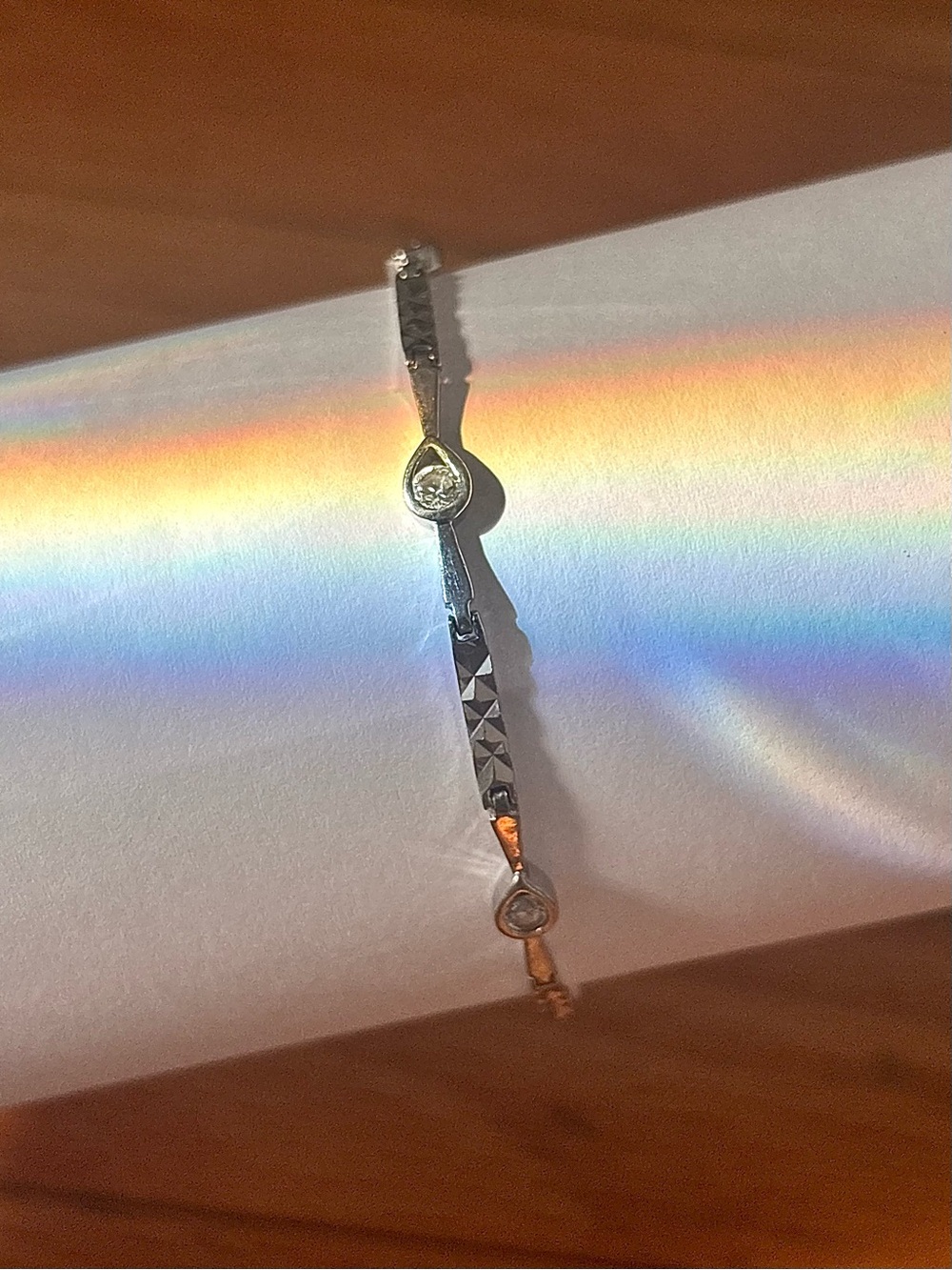 Sterling Silver Teardrop Linked Bracelet 925